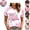 White, variant on Mfakffe Breast Cancer Shirts for Women October Breast Cancer Awareness Short Sleeve Tee Pink Ribbon Print Crew Neck Casual T-Shirt for Breast Cancer Support