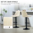 thumbnail image 4 of HOMCOM Tabourets de Bar Ensemble de 2 Tabourets de Bar Pivotants Réglables avec Dossier Beige, 4 of 10