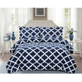 thumbnail image 1 of Comforter with 2 Pillow Shams Goose Down Alternative Ultra Soft Microfiber Navy Color King Size, 1 of 4