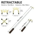 thumbnail image 2 of Queue de Billard Rétractable Pont avec 3 Pcs Tête de Pont en Laiton Amovible Accessoires de Table de Billard, Or, 2 of 7