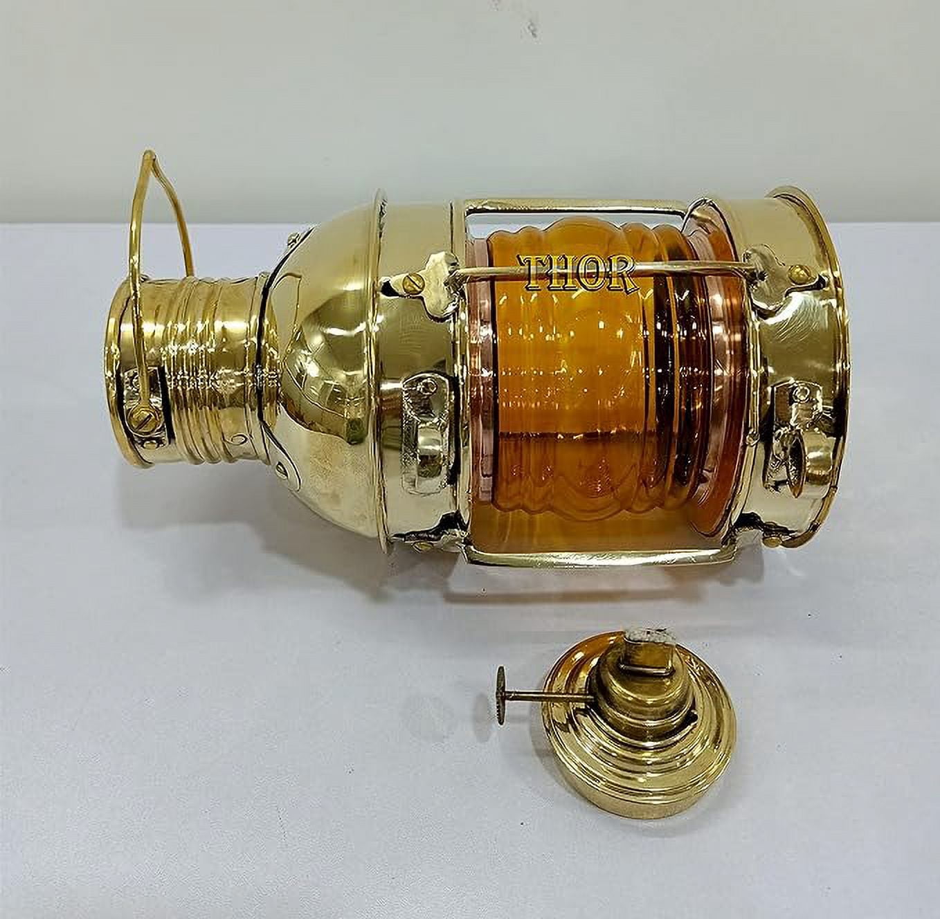 Oil Lamp Lantern Vintage Yellow Glass Clear Oil Lamps for Indoor Use Home Decor Lighting Yellow Glass Kerosene Lamp Rustic Classic Old Oil Lantern Antique Chamber Hurricane Lamp