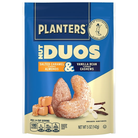 PLANTERS DUO Salted Caramel Almond & Vanilla Bean Cashew 5oz
