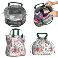 thumbnail image 2 of Pioneer Flower Floral Print Pattern Drawstring Lunch Bag Women - Drawstring Lunch Bag Insulated for Work Office - Stain-Resistant Large Lunchbags for Women with Multi-Pockets, 2 of 6