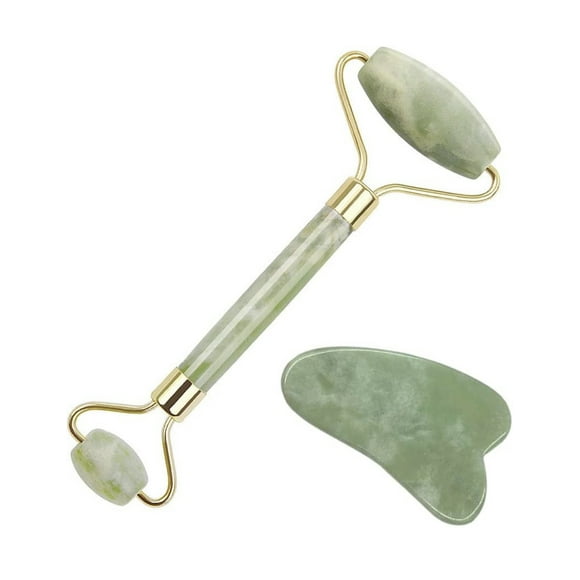 Rodillo de jade natural y juego de gua sha GVO JADE2023