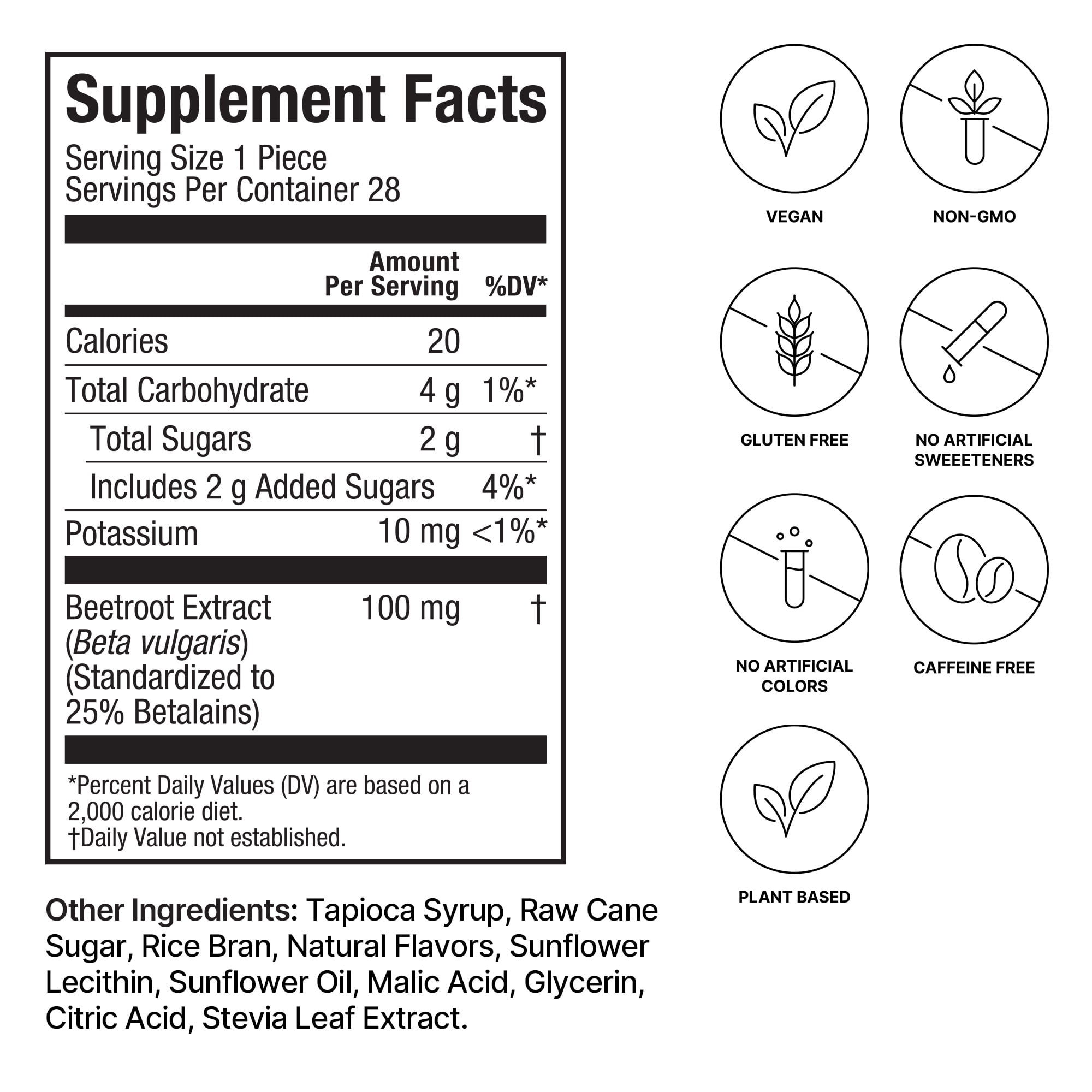 HumanN SuperBeets CardiO2 Energy Chews, Grape Cherry Flavor, 28 Count