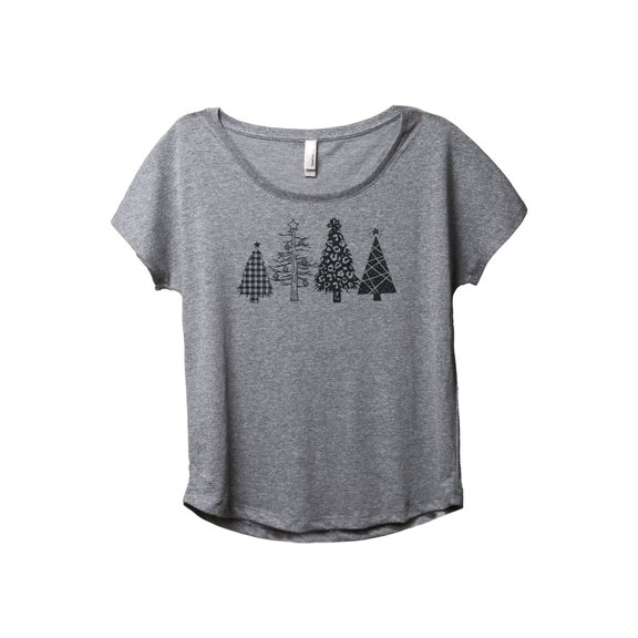 Christmas Tree Season Women's Fashion Slouchy Dolman T-Shirt Tee Heather Grey 3X-Large