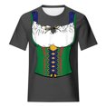 thumbnail image 3 of Pompotops Blouse Décontractée Mode Femme Imprimé Oktoberfest Col Rond T-Shirt Blouse Imprimée Tee Liquidation, 3 of 4
