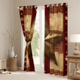 thumbnail image 3 of Homewish Brown Texas Stars Black Out Curtains, Vintage Fashion Buffalo Curtains Pack of 2 (42x63 Each), Hippie Bohemian Theme Bedroom Curtains, Living Room Curtains Decor, 3 of 6