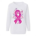 thumbnail image 5 of Lilgiuy Womens Fight Breast Cancer Sweatshirt Pink Ribbon Print Pullover Loose Fit Tops Casual Long Sleeves Crewneck Sweatshirt (S-2XL), 5 of 5
