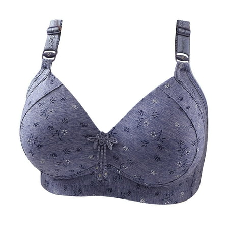 

SOOMLON Bras for Women Plus Size Floral Gathered Daily Bra No Underwire Bra Push Up Bralette Female Lingerie Purple XXL