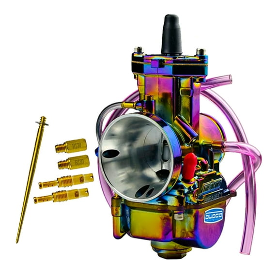 Upgraded Motorcycle Carburetor PWK34 Chromed Plated Includes Full Repair Kit