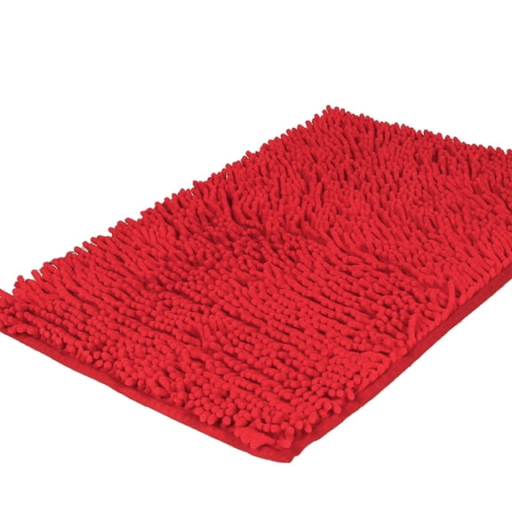 Bathroom Rugs, Extra Soft Absorbent Shaggy Chenille Bath Rugs, Machine Washable Rubber Backing Non-Slip Bath Mats for Bathroom Floor Tub and Shower, Home Decor Accessories(15.7"*23.6",Red)