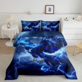 thumbnail image 2 of Feelyou Magical Eagle Child Queen Comforter Set, Nature Storm Lightning Bedding Sets, 3D Wildlife Animal Reversible Bedding Comforter Set, Ultra Soft Home Decor, 3-Piece, 2 of 8