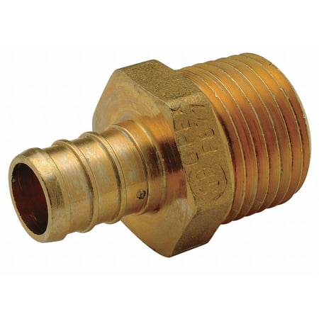 Low Lead Brass PEX and Pipe Adapter, PEX x MNPT Connection Type, 1/2