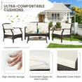 thumbnail image 4 of GVN Patio Furniture 7 Pieces Outdoor Patio Furniture Set, Outdoor Wicker Rattan Chairs Garden Backyard Balcony Porch Poolside loveseat with Waterproof Cover, 4 of 7