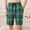 #358-Green, variant on Ceisia Men's Loose Fit Checkered Print Home Shorts with Elastic Waist Lace-up Pockets Stretchy Casual 5/8 Length Pajama Bottoms Blue Gifts for Father 2X