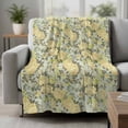 thumbnail image 2 of Yellow Rose Blanket Soft Cozy Warm Throw Blanket for Couch, Plush Fuzzy Flannel Fleece Blankets for Sofa, Farmhouse Romantic Botanical Floral Flowers Bed Blankets Lightweight Gifts for Women, 50"x60", 2 of 9