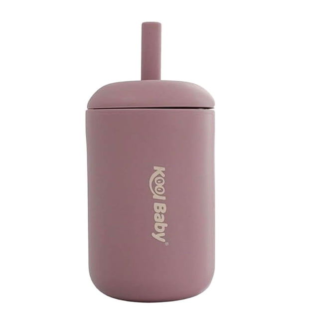 Vaso de Silicona Kool Baby con Popote Mauve