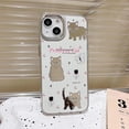 thumbnail image 4 of Cute Tulip Flowers Butterfly Cherry Cat Plating Mirror Phone Case Compatible with iPhone Case (White,iPhone 11), 4 of 6