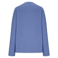 thumbnail image 4 of DuoJiaJ Womens Long Sleeve Top, Crew Neck Solid Color Sun Athletic Top Blue XL, 4 of 5