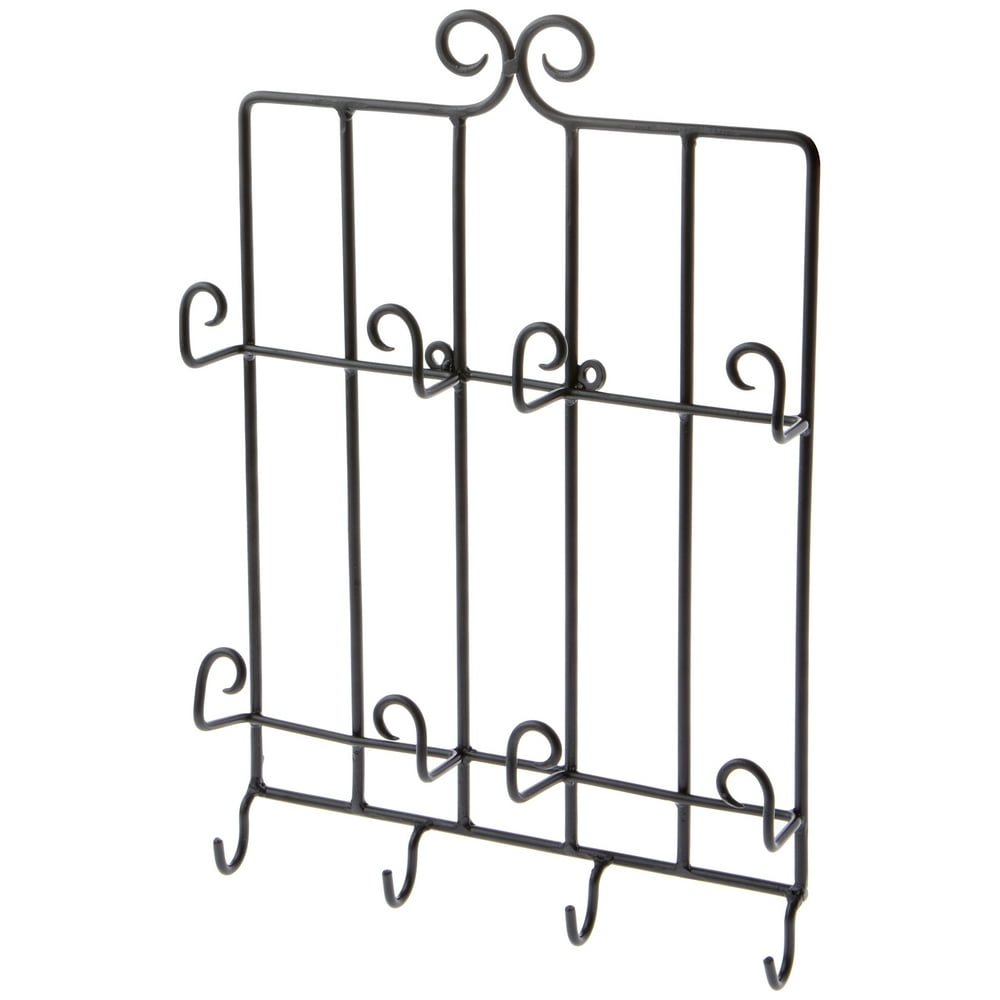 Bard's Wall Mounted Wrought Iron 4 Plate & 4 Saucer Display Hanger