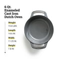 thumbnail image 6 of Lodge USA Enamel Dutch Oven 6 qt., Moonstruck, 6 of 7