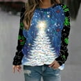 thumbnail image 4 of qucoqpe Women's Casual Christmas Tree Print Crew Neck Warm Fleece Christmas Sweatshirt Loose Soft Warm Fleece Long Sleeve Pullover Tops Christmas Gifts for Women, 4 of 4
