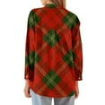 thumbnail image 7 of Christmas Plaid Shirts For Women Lapel Button Down Cute Xmas Graphic Print Tops Casual Loose Holiday Blouse (XXL, Red-A), 7 of 7