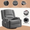 thumbnail image 5 of JONPONY Heated Manual Massage Recliner with 360° Swivel Rocker, Comfy Single Sofa with Side Pockets and Cup Holders for Living Room, Bedroom, and Home Theater, Grey, 5 of 10
