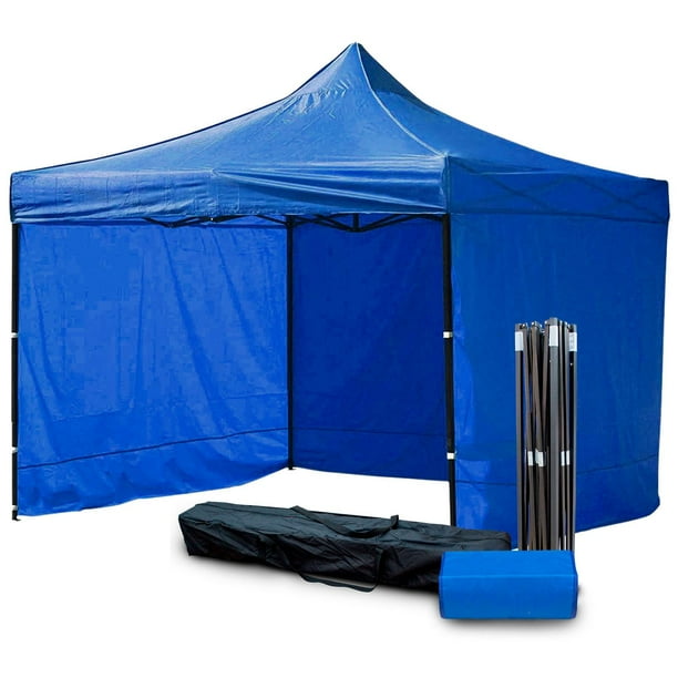 Toldo Carpa Con Pared Impermeable Plegable Acero 3x3 M azul KINGSHOUSE TOLPAR3X3-1-IMP