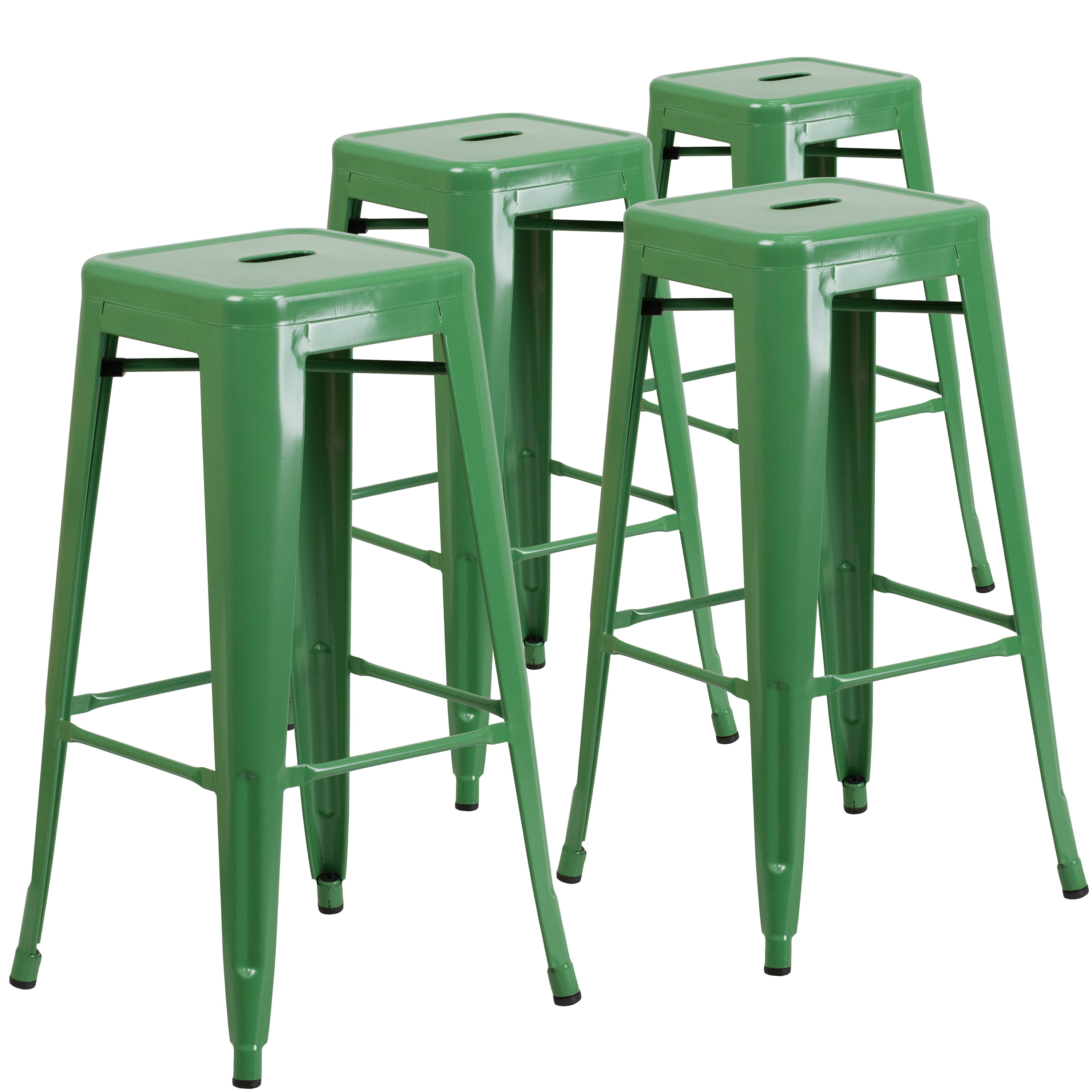 Flash Furniture 30 High Backless Metal Indoor Outdoor Bar Stool Flash Furniture 30 High Backless Metal Indoor Outdoor Bar Stool With Square Seat 4 Pack Black Com