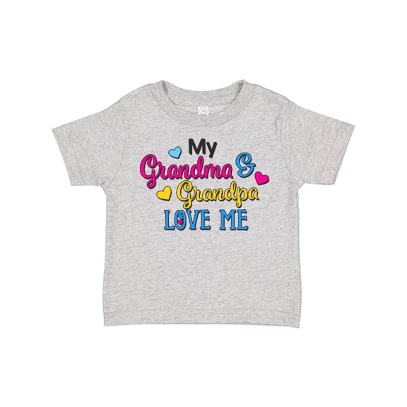 Inktastic My Grandma and Grandpa Love Me with Hearts Boys or Girls Toddler T-Shirt