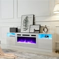 thumbnail image 3 of PLAUIN TV Stand with Fireplace, LED Light Entertainment Center for TVs up to 80", White, 3 of 6