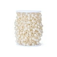 thumbnail image 1 of fastboy Imitation Pearl Bead Chain String Rolled Cord Thread Jewelry Findings Craft Hair Cake Table Party Bride Decoration Beige 30m/Roll, 1 of 6