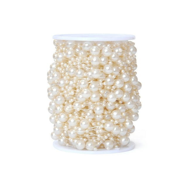 Cadena de cuentas de perlas de imitación Toystoory Beige 30m/rollo