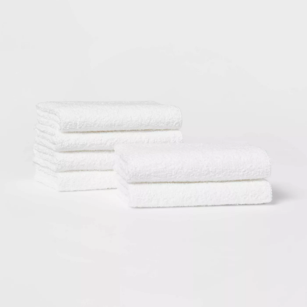 Room Essentials 6Pack Washcloths, True White (Pack of 4)