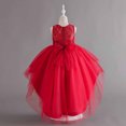 thumbnail image 5 of Elainilye Fashion Toddler Girls Princess Dress Embroidery Mesh Dress Gauze Dress Flower Girl Dresses for Wedding Party, Sizes 4-12Y,Red, 5 of 9
