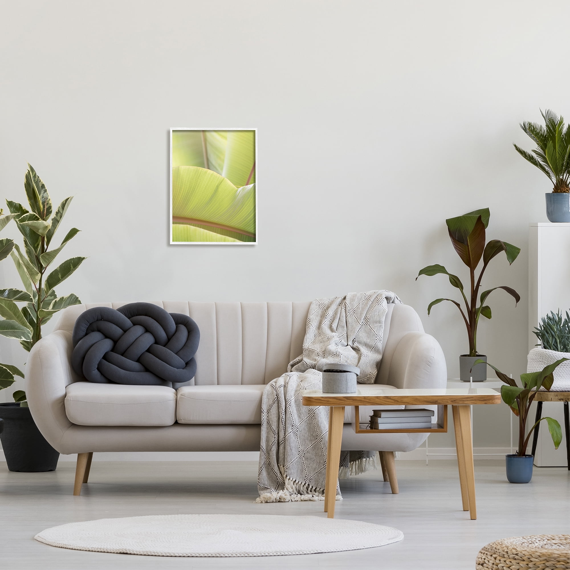 Stupell Modern Botanical Close Up Leaf Botanical & Floral Photography White Framed Art Print Wall Art