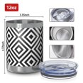 thumbnail image 3 of 12oz Tumblers Black White Square Checkered Pattern Vacuum Insulated Stainless Steel Travel Tumbler Cups Mug with Lid and Straw for Beer,Coffee,Beverages with Cleaning Brush for Cold & Hot Drinks, 3 of 5