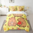 thumbnail image 2 of Manfei Cute Capybara Bedding Comforter Set 7pcs for Boys Girls, Summer Boba Tea Watermelon King Bedding Sets, Wildlife Fruit Theme Bed Sheets, Super Cozy Room Decor, 2 of 8