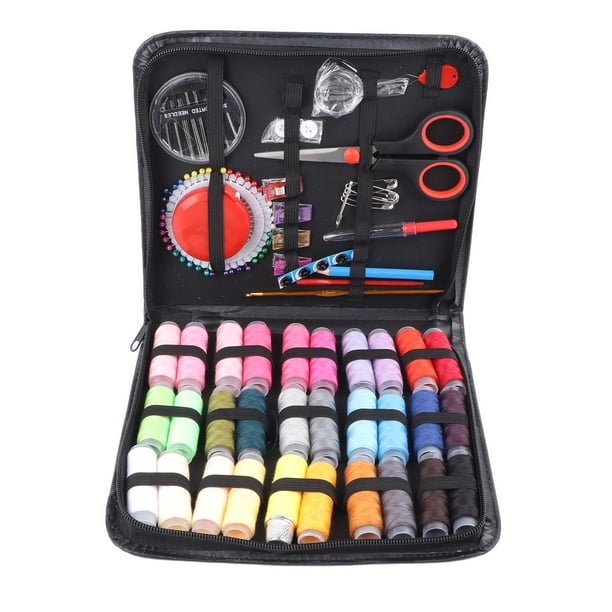 Kit de costura de 126 piezas con estuche, herramientas completas, suministros de costura portátiles para adultos y principiantes, contiene hilo, tijeras y agujas.