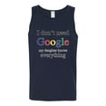 thumbnail image 2 of I Don't Need Google My Daughter Knows Everything Mens Graphic Tank Top, Navy, Small, 2 of 3