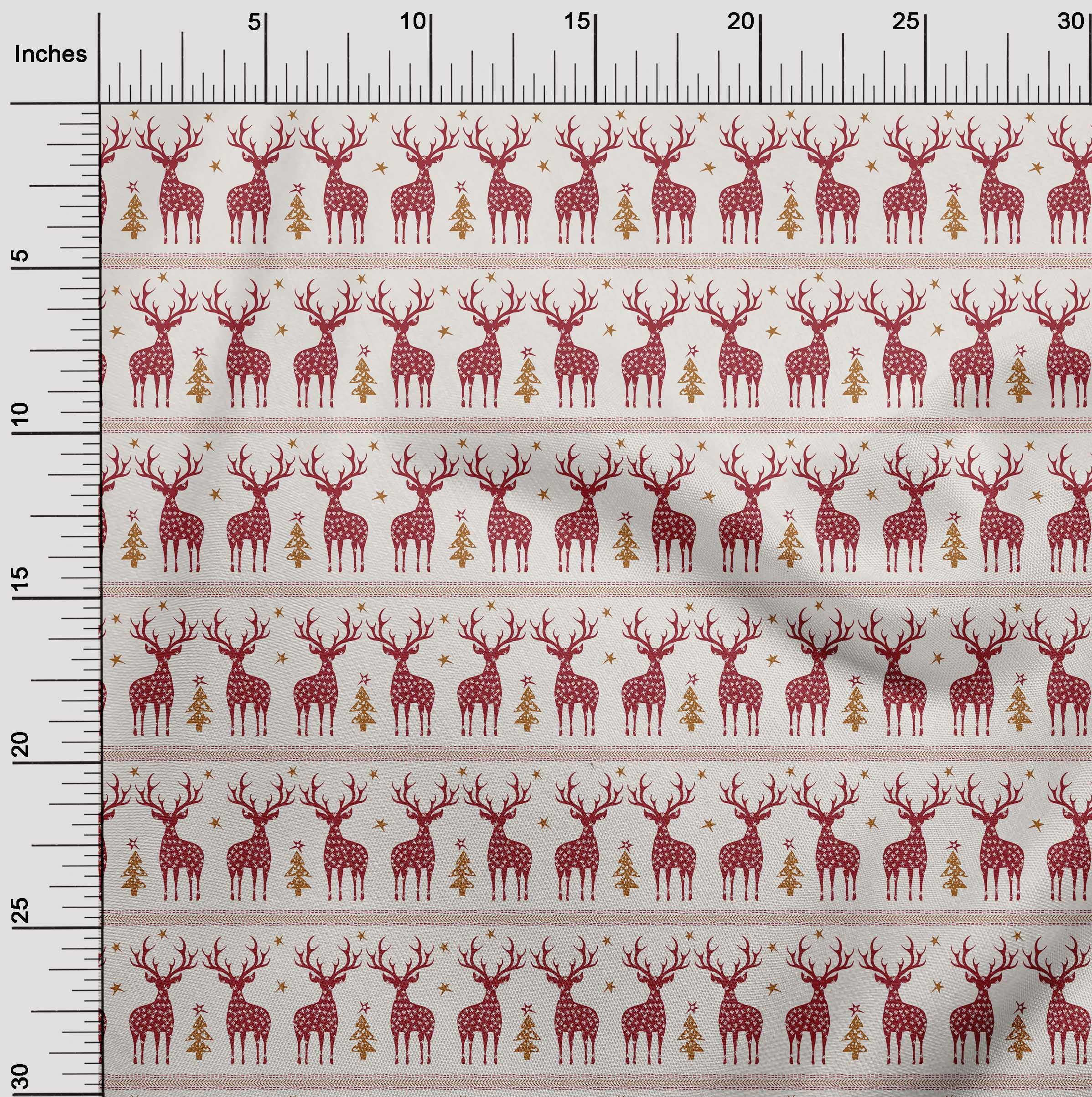 oneOone Cotton Jersey Maroon Fabric Christmas Lumberjeck Sewing Material Print Fabric By The Yard 58 Inch Wide
