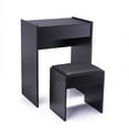 thumbnail image 5 of Veryke Makeup Vanity Set, Wooden Dressing Table Vanity Desk with Cushioned Stool and Reversible Mirror, Makeup Desk for Bedroom, White, 5 of 8