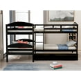 thumbnail image 2 of Harper & Bright Designs L-Shaped Twin Bunk Bed with Trundle, Pine Wood Twin Size Bunk Bed Frame, Can be Separated into Two Beds, No Box Springs Needed (Espresso), 2 of 8