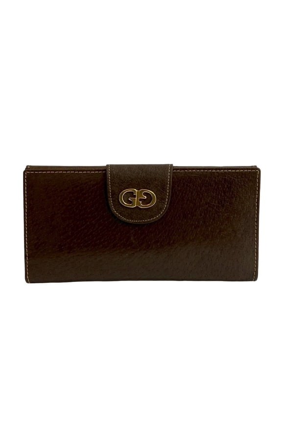 Pre-Owned GUCCI Old Gucci GG Logo Metal Hardware Leather Genuine Bifold Long Wallet... (Good)