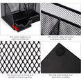 thumbnail image 4 of Organizador de escritorio de metal multifuncional, portalápices con cajón deslizante de malla, caja de almacenamiento de papelería para el hogar, la escuela y la oficina, color negro, 4 of 5