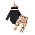 thumbnail image 3 of URMAGIC Baby Girl Halloween Clothes Set Long Sleeve Letter Tops Pumpkin Pants with Hat 3Pcs Fall Outfits, 3 of 9
