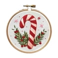 thumbnail image 1 of jifeng Christmas Embroidery Kit Christmas Pattern DIY Needlepoint Set with Instructions Candy Cane, 1 of 9
