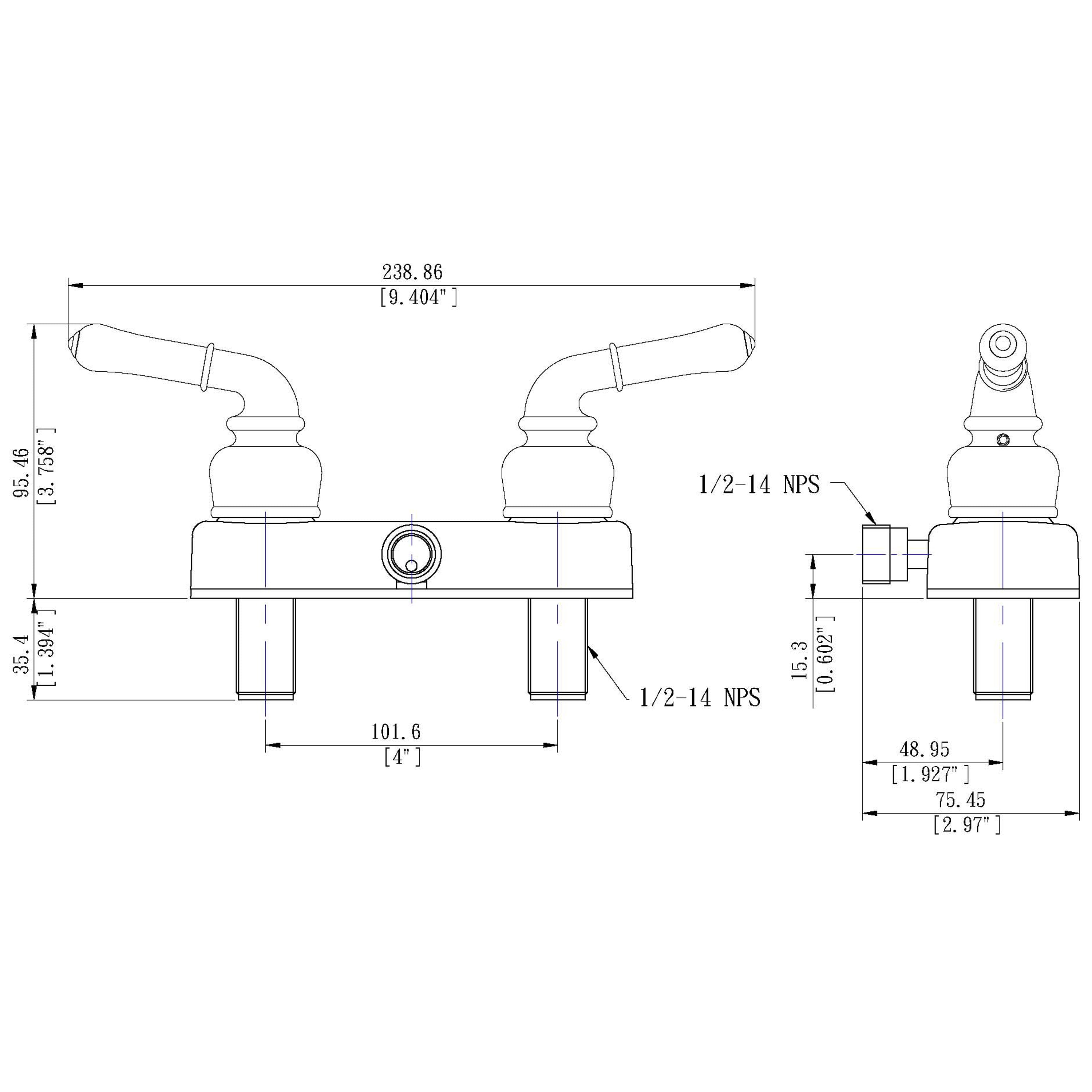 Builders Shoppe 2001BN/3220BN/4120BN RV Bathroom and Shower Faucet with Matching Hand Shower Combo Brushed Nickel Finish
